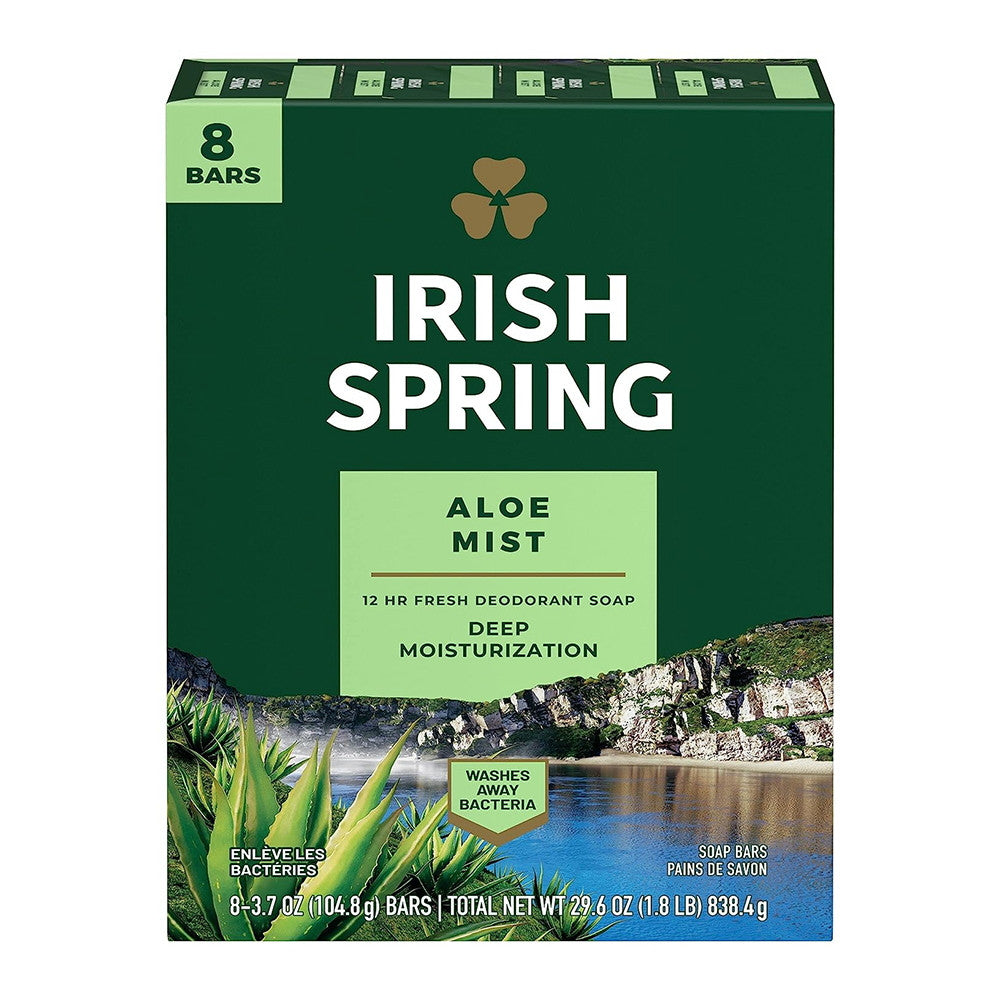 Irish Spring Aloe Deep Moisturization Soap Bars, 8 Ea, 3.7 Oz